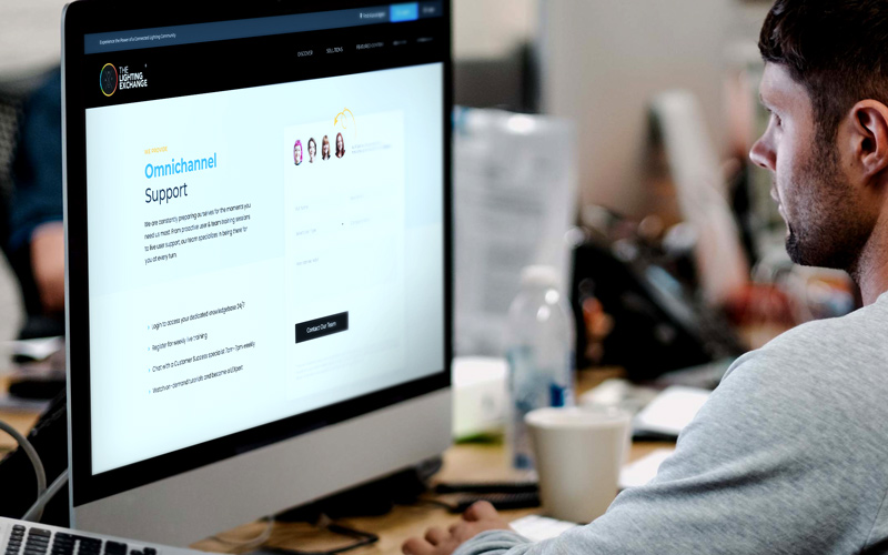 user accessing lighting exchange support